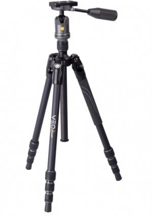 Vanguard Veo3X Lightweight Compact Travel Kit with 4-in-1 Aluminum Tripod, Ball Head, Monopod, Bluetooth Remote, SPC, Black, VEO3X204ABP