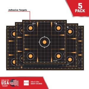 EZ-Aim 15314-10 EZ Aim Splash Paper Sight-In Grid Black/Orange 12 X 12 10 Per