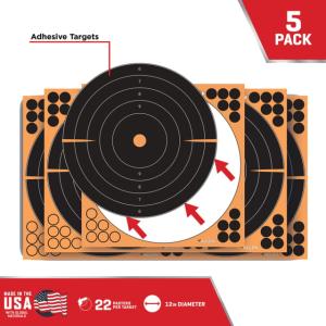 EZ-Aim 15317-10 EZ Aim Splash Paper Bullseye Black/Orange 12 X 12 10 Per Pkg