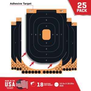 EZ-Aim 15501-25 Splash Adhesive Paper Orange With Silhouette Black Target 12.50