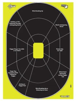 Allen EZ-Aim Splash Reactive Handgun Trainer Peel Away Targets 12.5"x18.25" Pack of 30