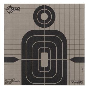 Allen 15802 Thermal Target Silhouette Hanging Paper 8” x 8” Black/Gray