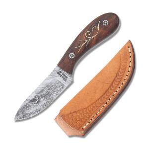 Frost Cutlery Valley Forge Rosewood Skinner Damascus Steel Blade
