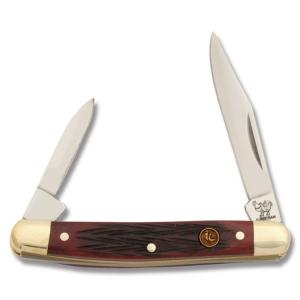 Hen & Rooster Red Pick Bone Pen Knife Stainless Steel Blades