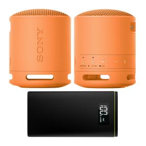 Sony SRS-XB100 Wireless Bluetooth Portable Travel Speaker (Orange, 2-Speakers) with Accessory
