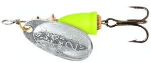 Blue Fox Classic Vibrax Spinner, 3/16 oz Silver/Fluorescent Yellow Painted, 60-20-112