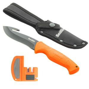 Smiths Edgesport Fixed Blade Gut Hook Combo Knife, 4 in, Blaze Orange, 51235