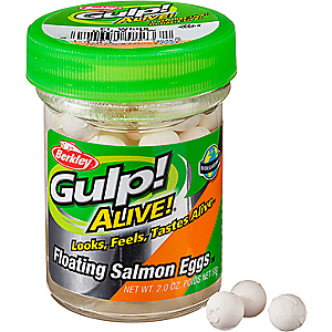 Berkley 1203218 Gulp! Alive! Salmon Eggs Soft Bait Garlic Scent/Flavor, Fluorescent White