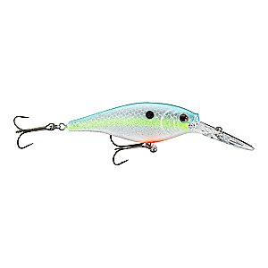 Berkley 1277437 Flicker Shad Hard Bait 3 1/2" Length, 11'-13' Swimming Depth, 2 Hooks, Racy Shad, Per 1