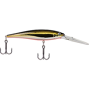 Berkley 1341393 Flicker Minnow Hard Bait 3" Length, 14'-17' Swimming Depth, 2 Hooks, Black Silver, Per 1