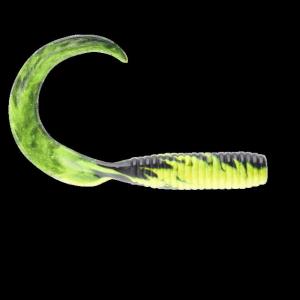 Berkley Gulp! Saltwater Grub Soft Bait, Saltwater, 6in / 15cm, Black Chartreuse Fuze, GSG6-BCFZ