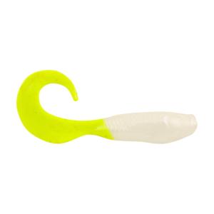 Berkley Gulp! Minnow Grub Soft Bait, 3in / 8cm, Pearl White/Chartreuse, GMIG3-PWC