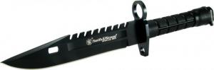 Smith & Wesson Special Ops M-9 Bayonet Knife, Steel Spear Point Blade, Black Nylon Fiber Handle, Clam Package, 12.8in, SW3BCP