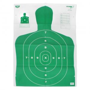 Birchwood Casey B-27 Eze-Scorer Green Silhouette Paper Target 23x35 Inch 100 Per Case, BC-37017