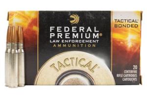 FEDERAL AMMUNITION 308 Winchester 165 gr Tactical Bonded Soft Point Police-Trade Ammo 20/Box