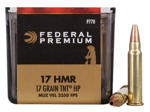 Federal Premium V-Shok Ammunition 17 Hornady Magnum Rimfire (HMR) 17 Grain Speer TNT Jacketed Hollow Point - 573040