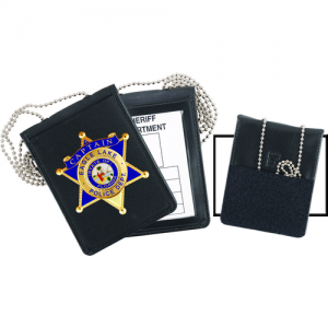 Strong Leather Company - Recessed Velcro Badge and ID Holder with Chain