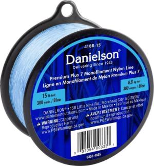 Danielson Plus 7 Mono Nylon Line 15 lb, Blue, 418B-15