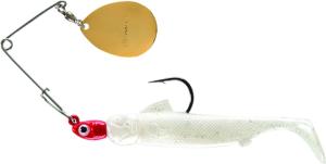 Bomber Drumbeater Spinnerbait, 1/4oz, Red/Pearl Silver Fluoriscent, BSWDB219