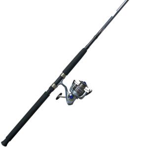 Quantum Blue Runner Rod and Reel Combo, 8ft 0in, Medium-Heavy, Fast, 2, 5-2-1, 1, Ambidextrous, Blue, BLR60802MHA,,NS3