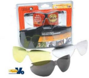 Howard Leight Genesis XC Lens Combo Kit w/ Black Frame, Clear/Amber/Vermilion Lenses R-01637