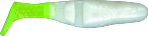 Slider Double Action Minnow Grub, 2 1/8in, White/Chartreuse Tail 10/Bag, SMF45