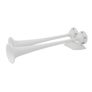 Marinco White Epoxy Coated Dual Trumpet Air Horn 12V, 10122