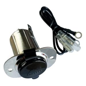 Marinco Steel 12V Receptacle w/Cap Stainless, 20036