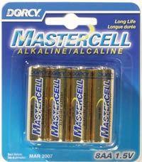 Dorcy AA Mastercell Alkaline Batteries - 8 Per Card 41-1628