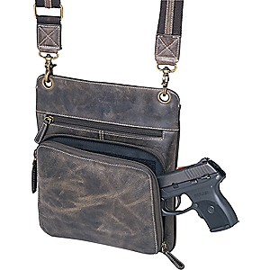 Gun Tote'n Mamas Buffalo Leather Vintage Cross Body Conceal Carry Purse GTM-CZY/01