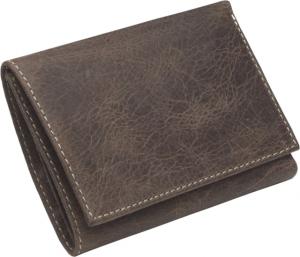 Leather Collections Trifold Vintage Wallet w/RFID Lining, Brown Distressed, DIS-16/BRN