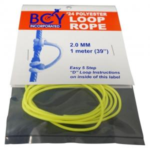 BCY Size 24 D Loop Rope, Neon Yellow 1 m, 66531