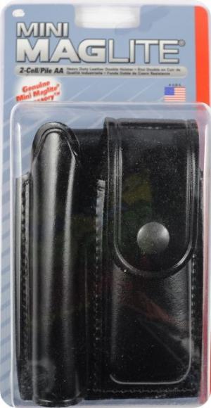 Maglite AM2A346 Heavy Duty Black Holster for Mini MagLite AA Flashlight and Folding Knife
