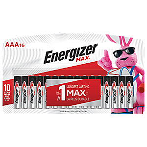 Energizer MAX AAA Batteries 16-Pack Red/Yellow