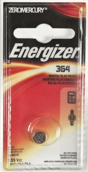Energizer 1.5 Volt Silver Oxide Zero Mercury Button Cell Battery 364BPZ