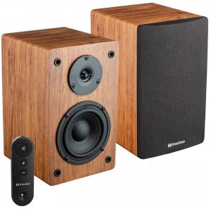 Knox Gear LP1 Powered Bookshelf Bluetooth Speakers (Pair) Bundle with Knox Gear Monitor Stands