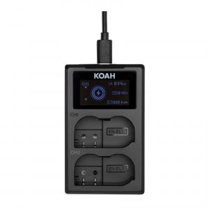 Koah Dual USB-C Charger with LCD Display for Nikon EN-EL15 Battery