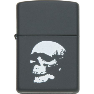 Zippo Lighters 81068 Skull Logo Zippo Lighter with Black Matte Finish