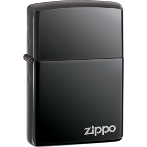 Zippo Lighters 10057 Zippo Logo Lighter with Black Ice Finish