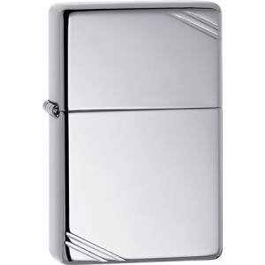 Zippo Lighters 11260 Vintage Zippo Lighter with High Polished Chrome Finish & Engraved Corner Slashes