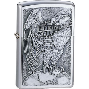 Zippo Lighters 14231 Harley Davidson Zippo Lighter with Brushed Chrome Finish