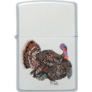 Zippo Lighters 23482 Wild Turkey Logo Zippo Lighter with Satin Chrome Finish