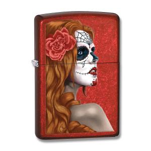 Zippo Dia De Los Muertos Candy Apple Red