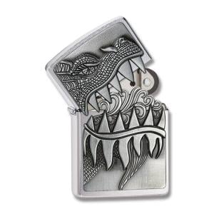 Zippo Brushed Chrome Dragon's Flame Surprise Lighter