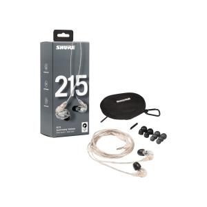 Shure SE215 PRO Professional Sound Isolating Ergonomic Earphones with Detachable Cable (Clear)