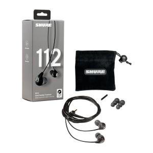 Shure SE112 Professional Sound Isolating Earphones with 37 dB Noise Cancellation (Black) in Black/Gray