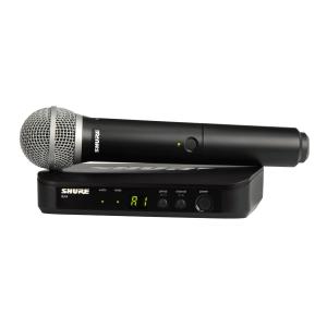 Shure BLX24/PG58 Wireless Vocal System with PG58 Microphone, J11 Frequency Band and Microphone Clip in Black