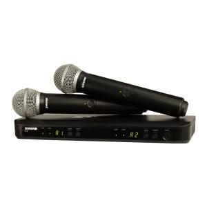 Shure BLX288/PG58 Wireless Vocal System with PG58 Handheld Transmitters, J11 Frequency Band in Black/Silver