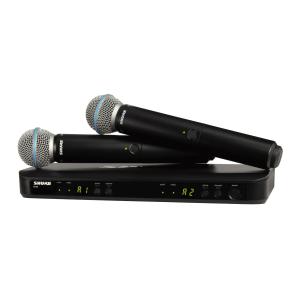 Shure BLX288/B58 Precision-Engineered Wireless Handheld Microphone System with J11 Frequency Band in Black