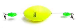 Billy Bay Click Clackers Aggravator Rig Unweighted 2-1/2in Oval Yellow 1Pk, A0250-Y